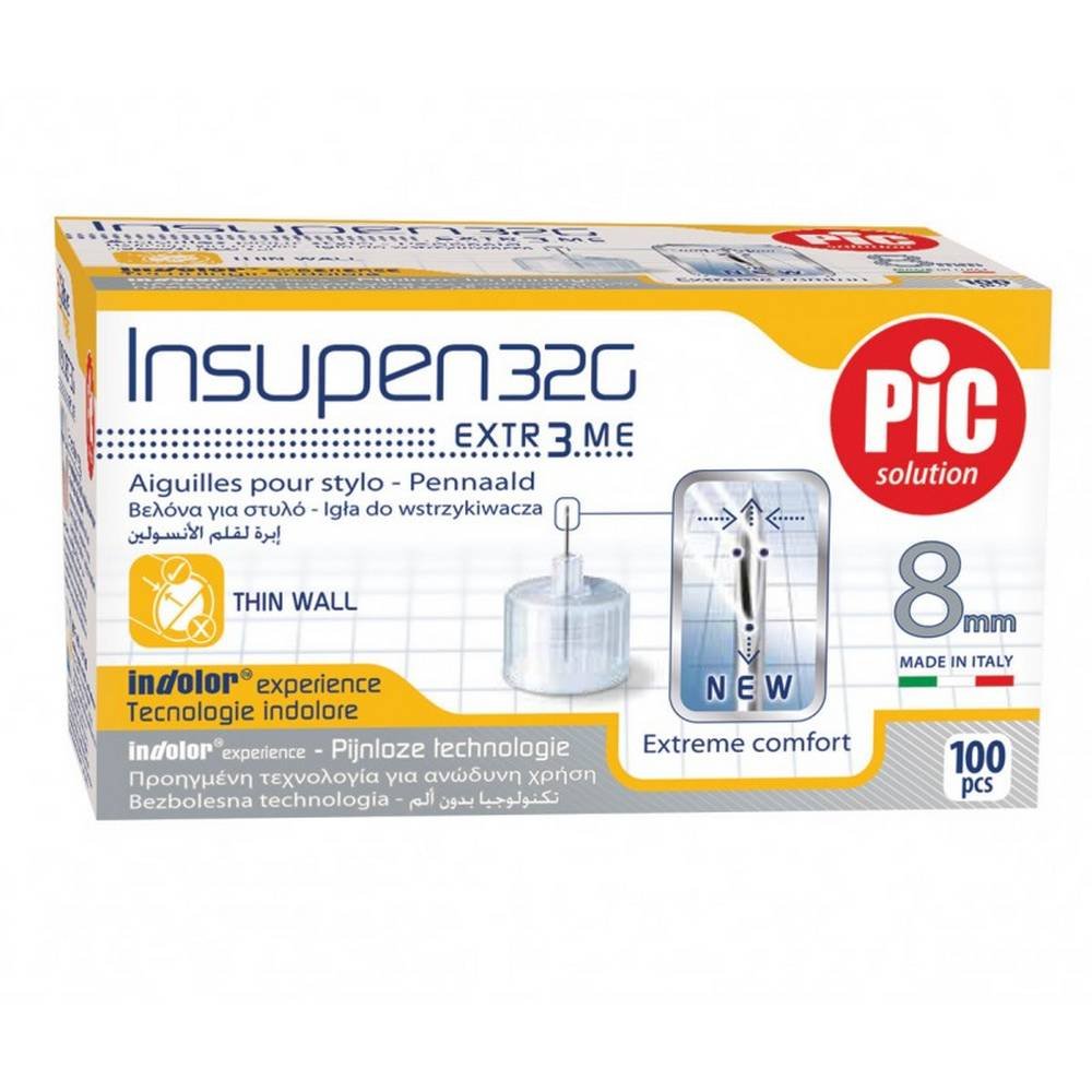 INSUPEN, INSULIN INJECTION NEEDLES, 32G X 8 MM, 100,PIKDARE