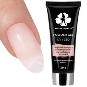 Allepaznokcie POWDER GEL UV LED builder acrylic gel for nails beige, 30ml