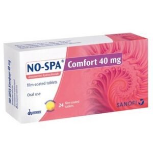No-Spa Comfort 40 mg (24 tablets) – Antispasmodic for cramps and muscle pain relief.